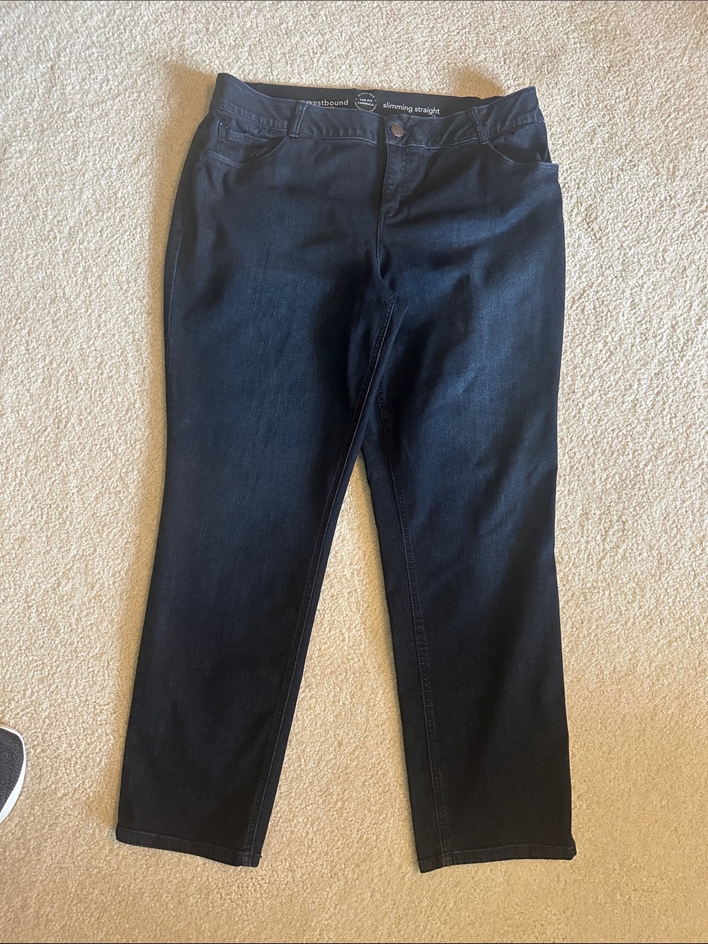 Westbound Slimming Straight Blue Black Jeans size  18w regular